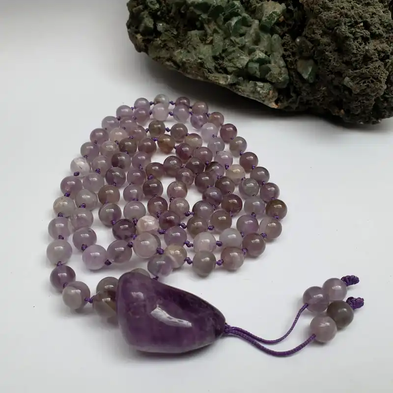 108 perles de prière en pierre d’améthyste