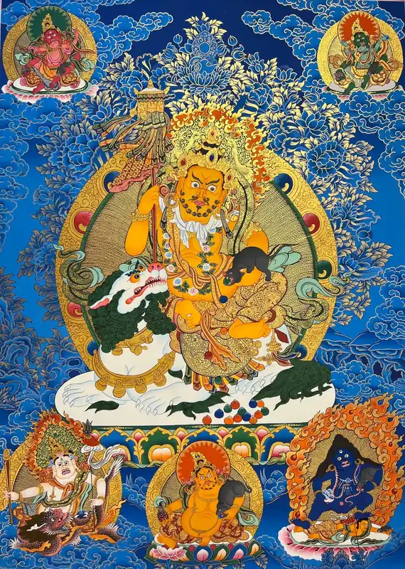 Art bouddhiste de Thangka de Jambhala