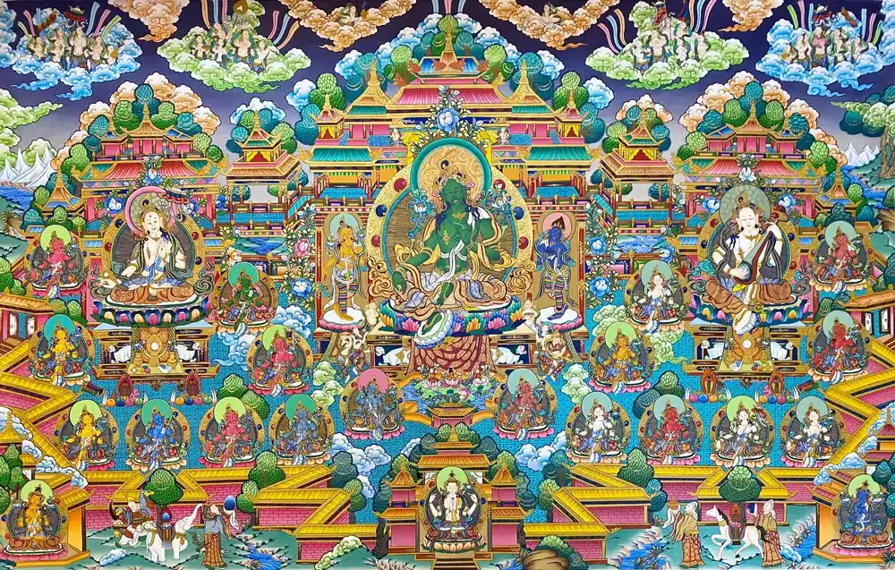 Artisanat – Thangka de la déesse Tara verte