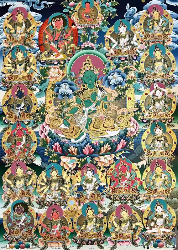 Art de la peinture rituelle de Tara Verte