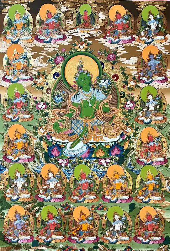 Rituel d’Atisha 21 Taras Thangka