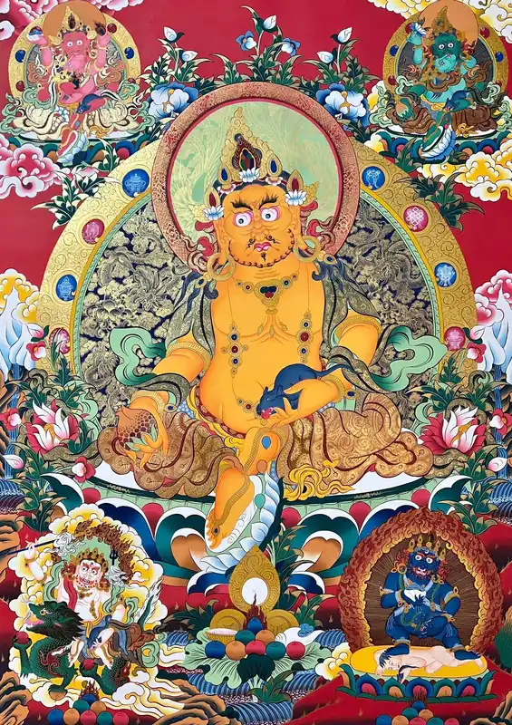Art rituel de la Thangka de Pancha Jambhala