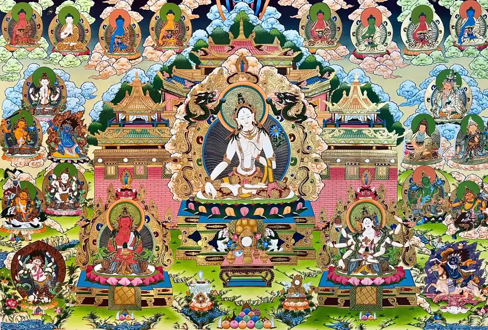 Thangka des 21 Taras bouddhistes d’Atisha