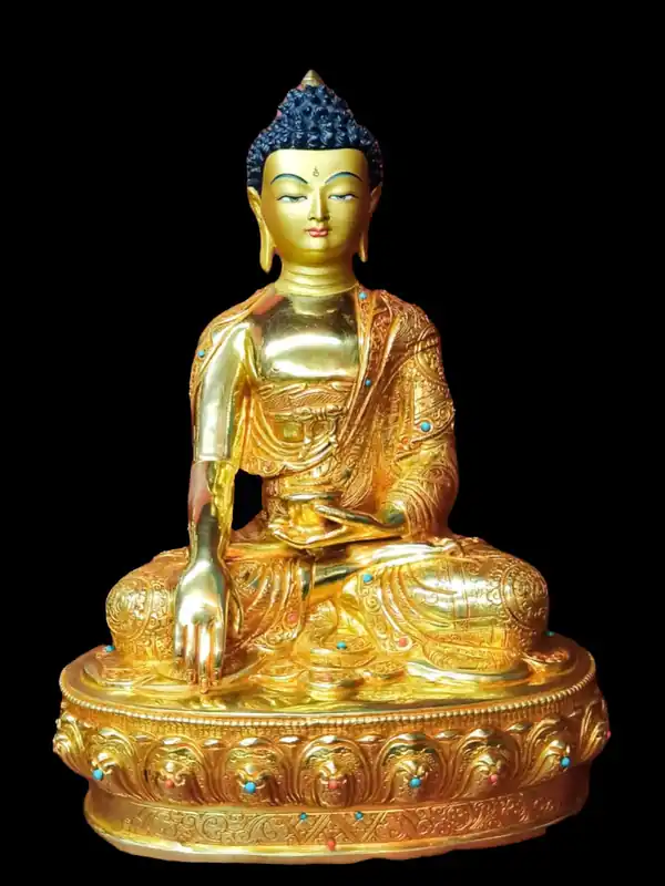 Statue en cuivre du Bouddha Shakyamuni