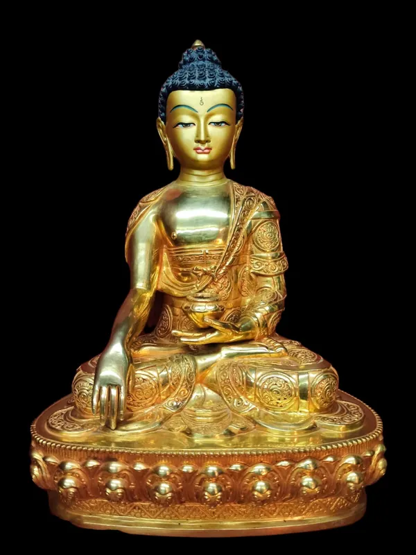 Statue de Bodhisattva Shakyamuni fabriquée à la main selon les traditions.