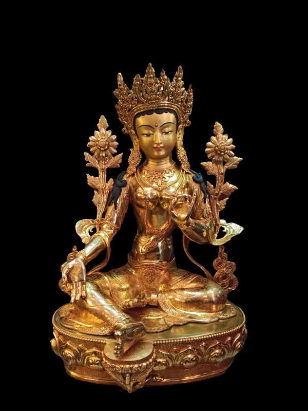 Statue de Tara Verte sculptée à la main selon la tradition