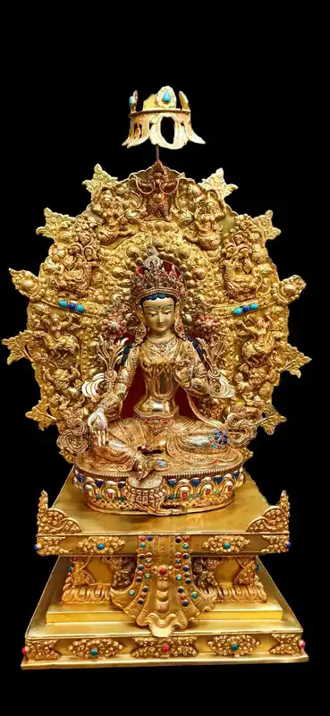 Green Tara, Sculpture bouddhiste de l’Himalaya