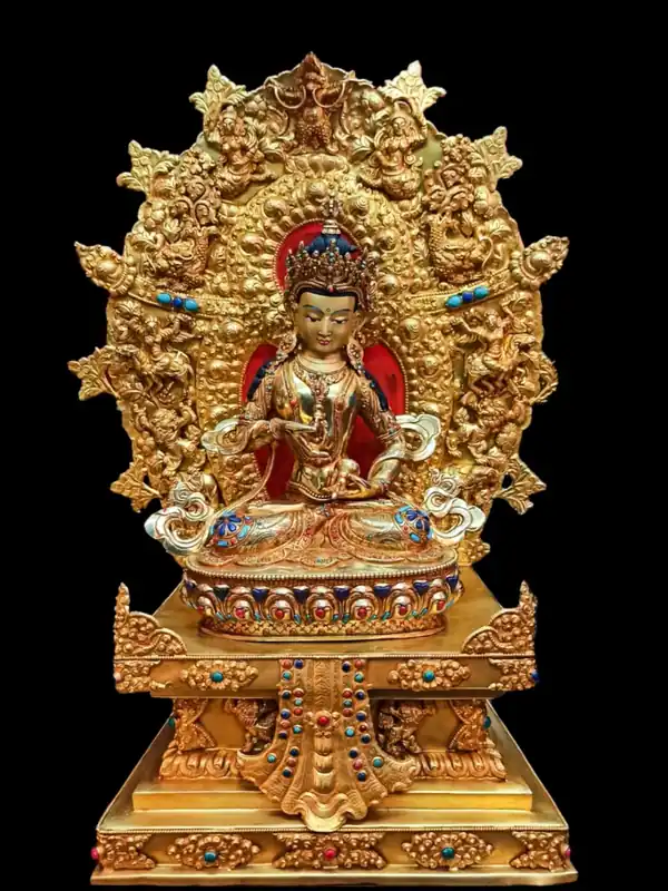 Statue de Vajrasattva dorée à l’or 24 carats