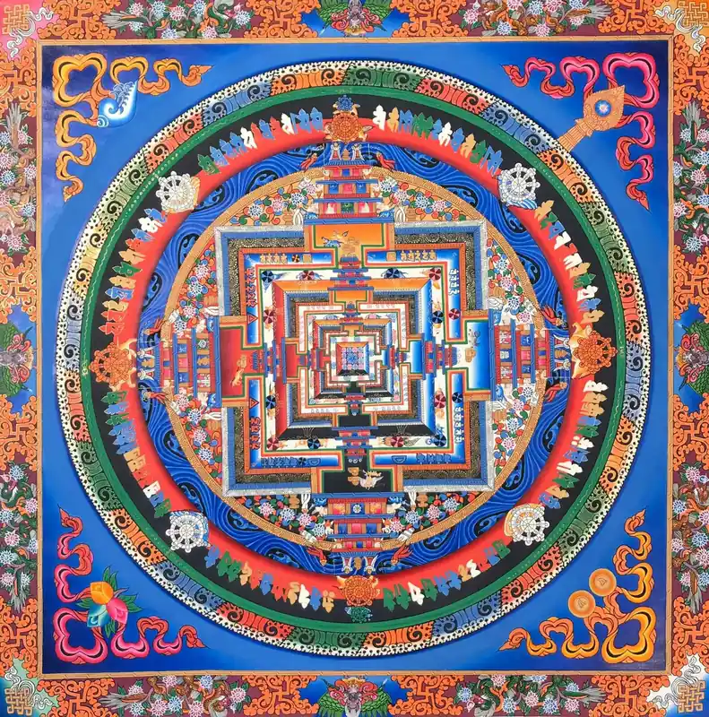 60 cm mandala traditionnel de Kalachakra