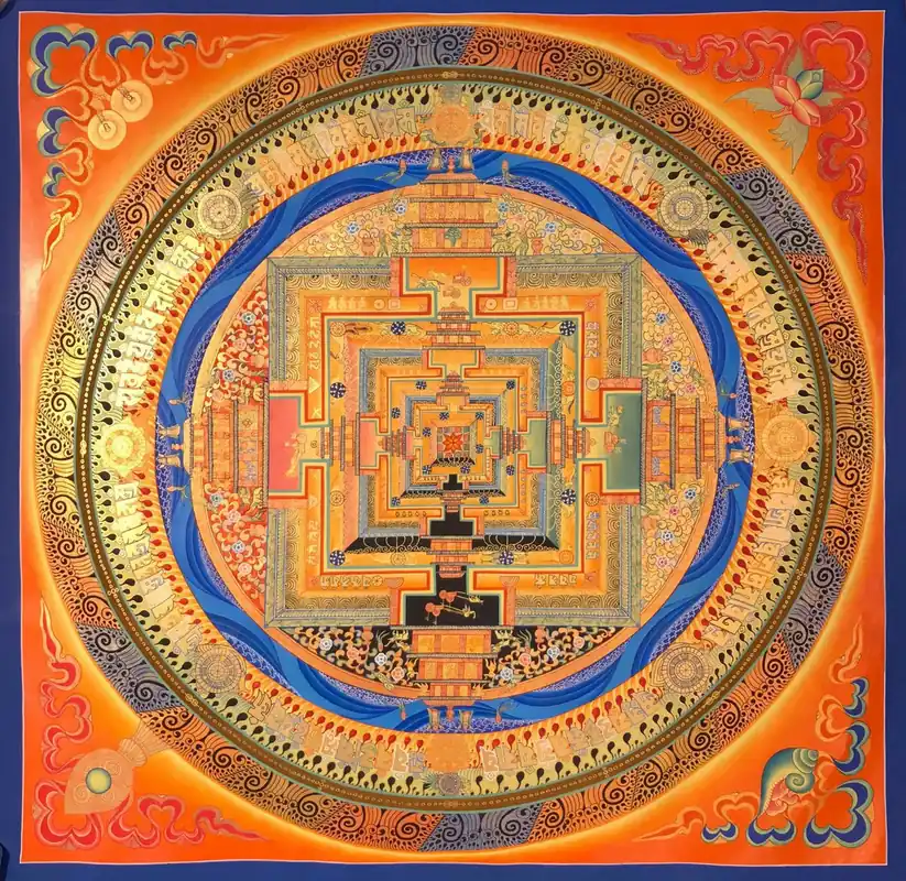 70 cm mandala tibétain de Kalachakra