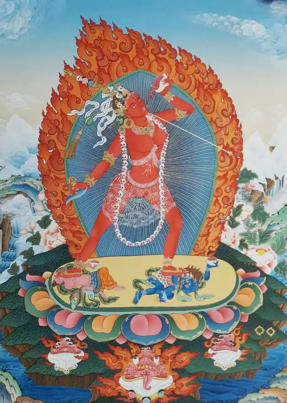 Thangka traditionnelle de Vajrayogini