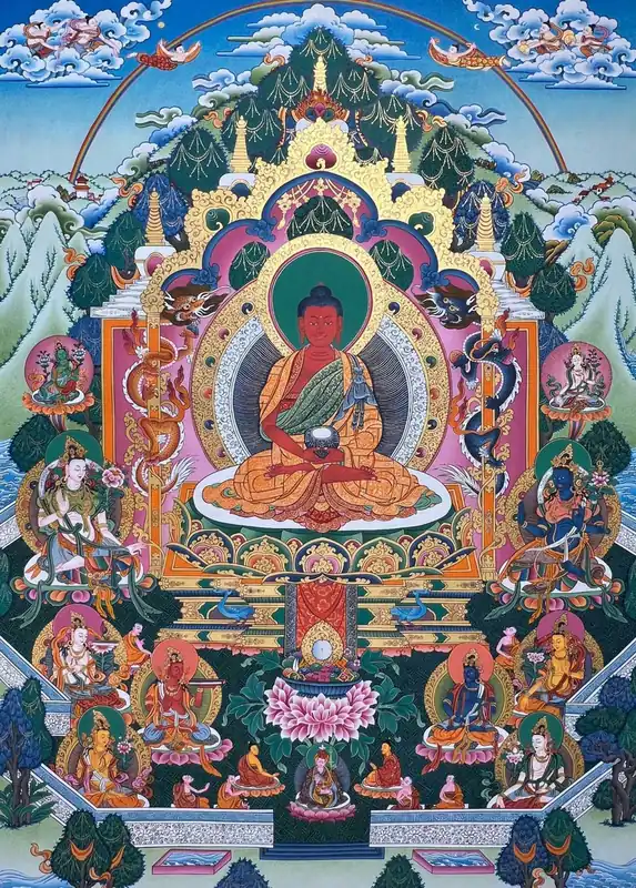 Peinture d’art bouddhiste de Bouddha Amitabha