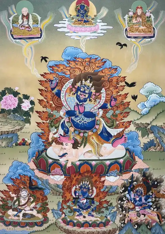 Mahakala avec Vajrasattva Thangka