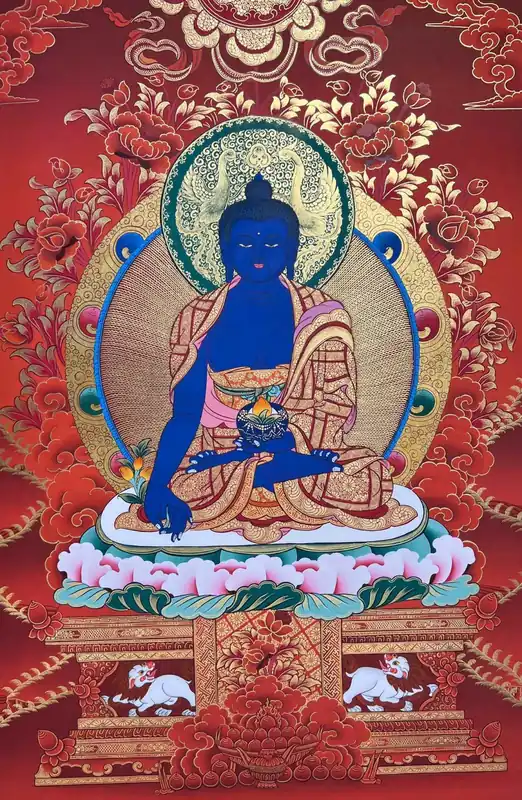 Thangka du Bouddha de la Guérison