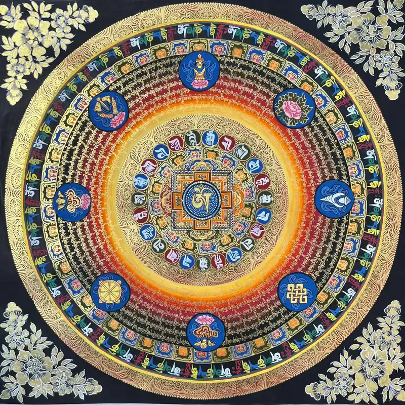 50 cm Om mani padme hum mantra mandala
