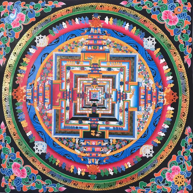 Peinture mandala bouddhiste de Kalachakra