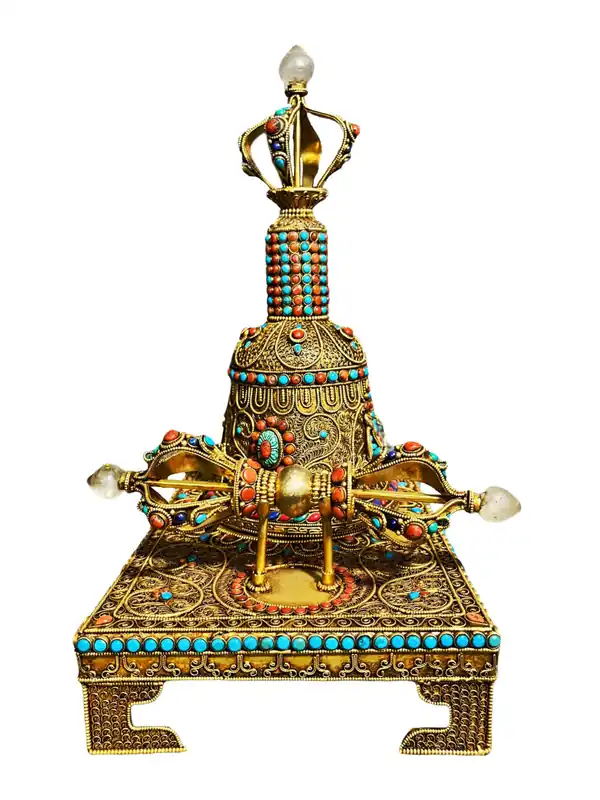 Cloche et Dorje avec Monture en Pierre de Base