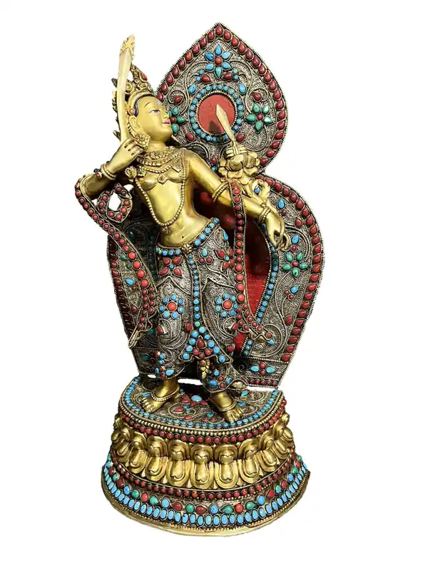 Statue de Manjushree dansant paisiblement