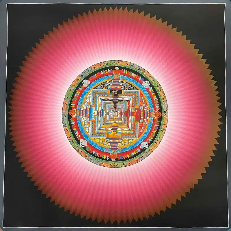 Peinture rituelle du mandala Kalachakra
