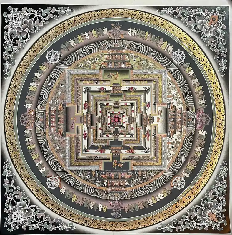 70 cm d’art mandala rituel de Kalachakra