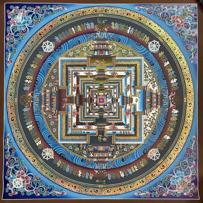 Peinture bouddhiste du Kalachakra, art mandala