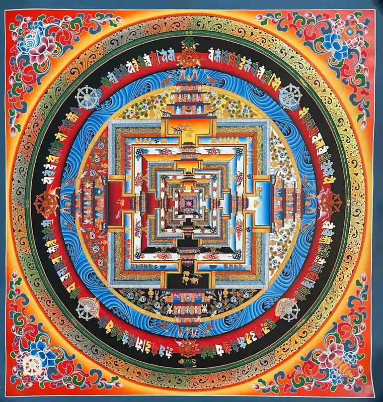 Art de la peinture du mandala Kalachakra bouddhiste