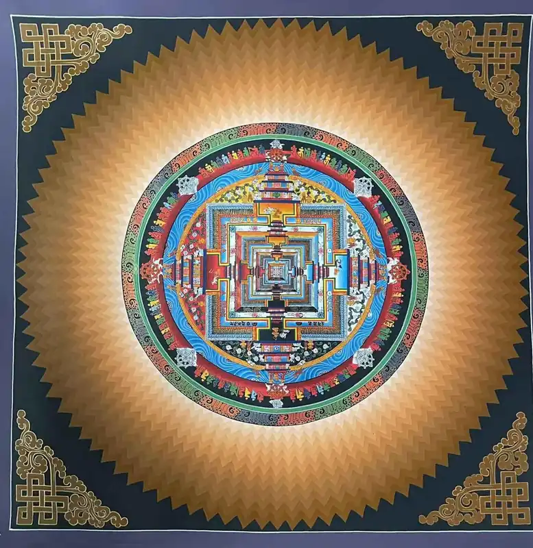 Peinture d’art du mandala rituel de Kalachakra