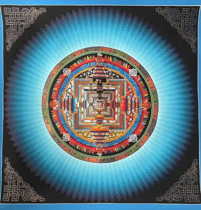 Peinture d’art mandala Kalachakra faite à la main
