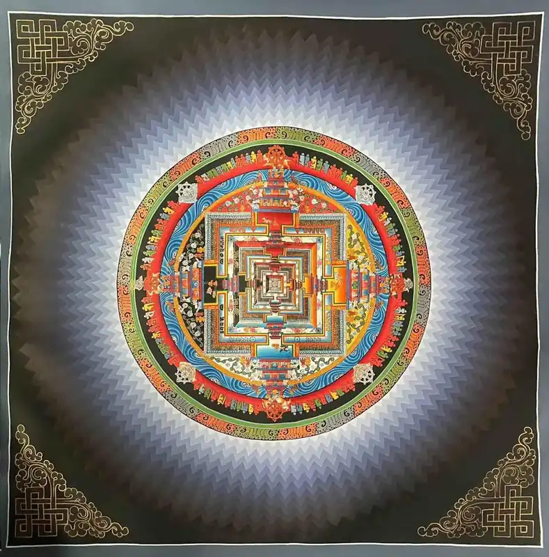 Art traditionnel de peinture mandala Kalachakra