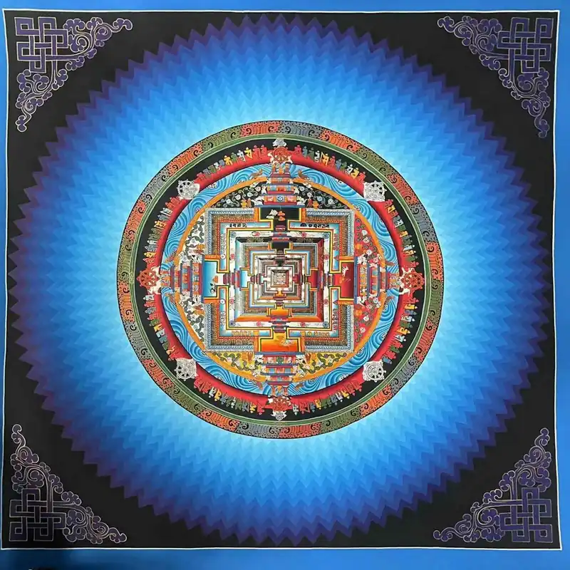 Peinture d’art mandala bouddhiste Kalachakra