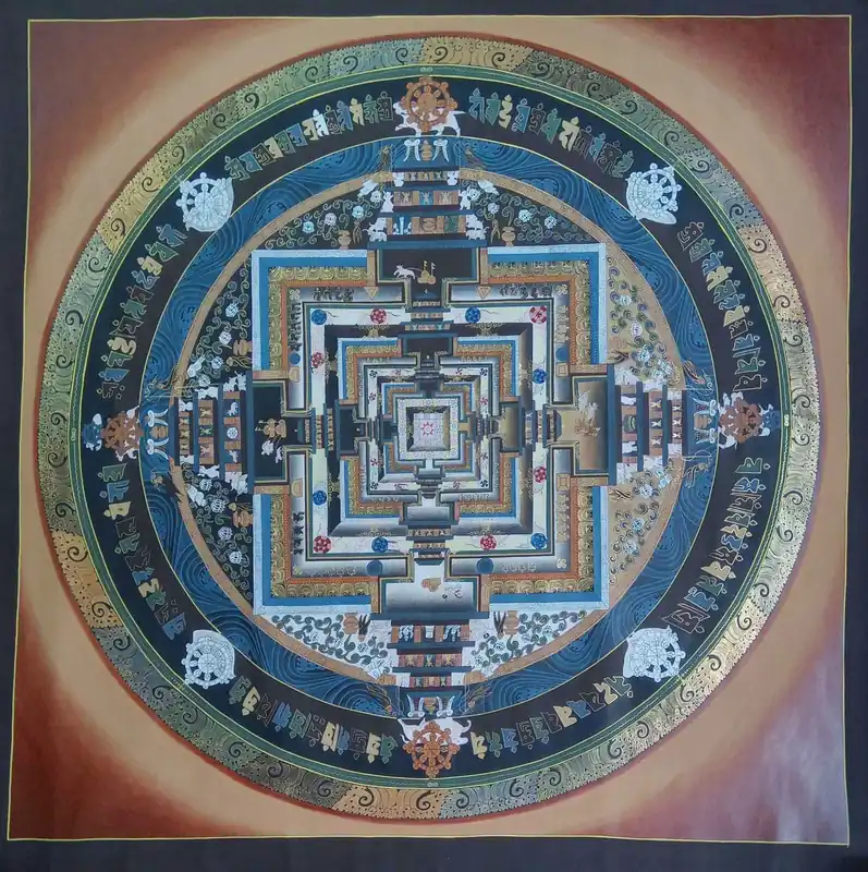 Peinture d’art mandala tibétain de Kalachakra