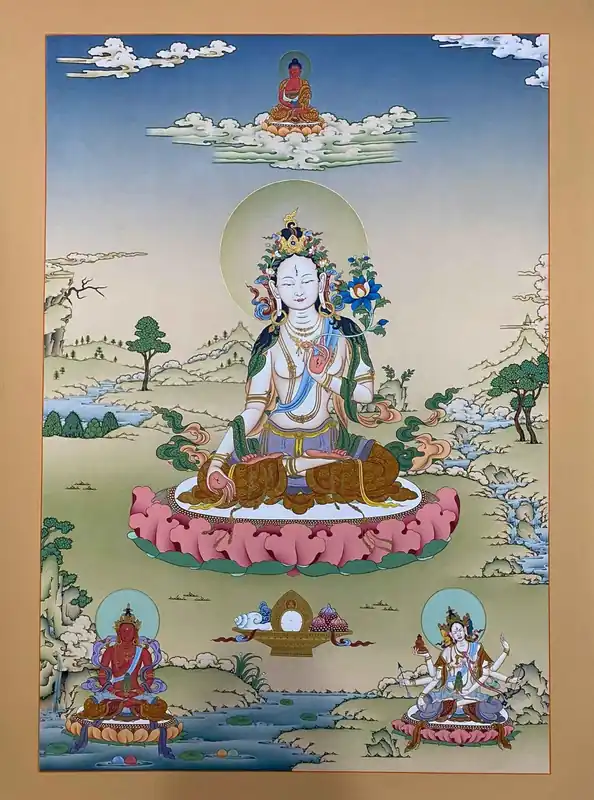 White Tara Karma Gardri Thangka