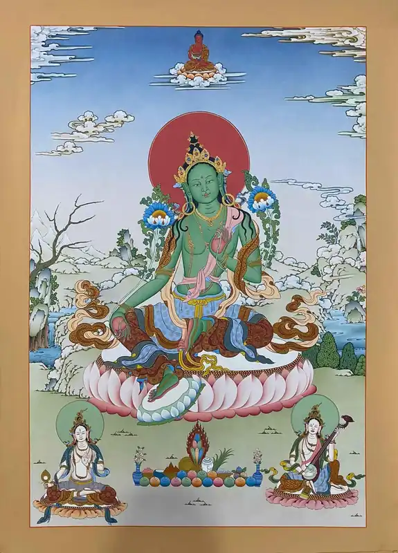 Green Tara Karma Gardri Thangka