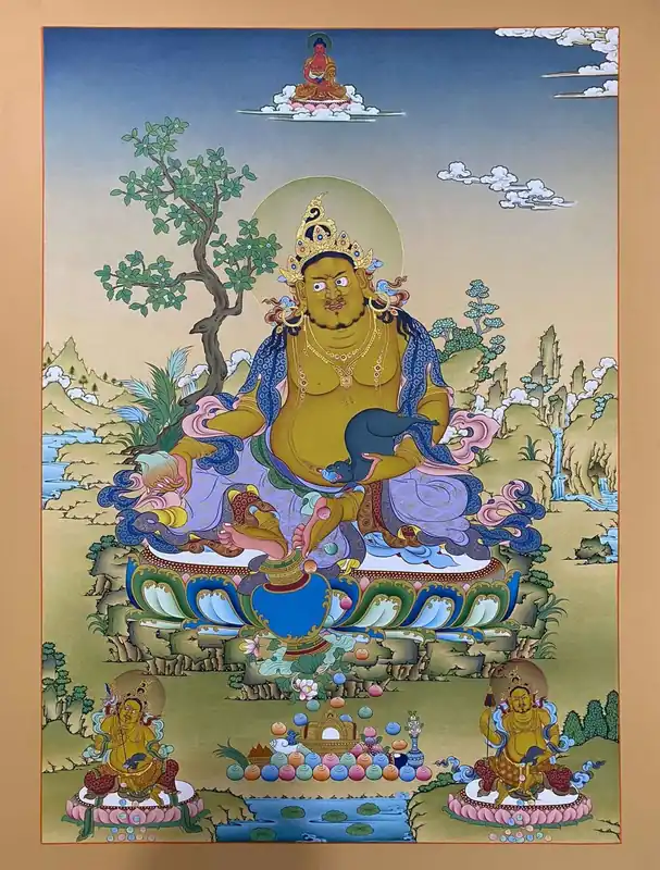 Yellow Jambhala Karma Gardri Thangka