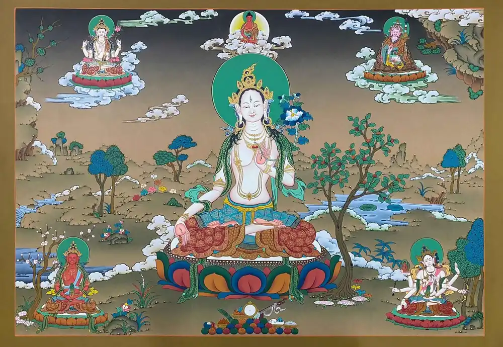 Peinture sur rouleau de la Tara Blanche de Karma Gardri