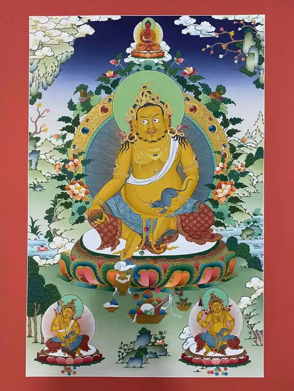 Thangka de Karma Gardri Yellow Jambhala