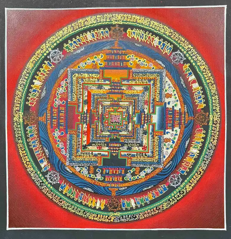 18 cm Kalachakra mandala fait main