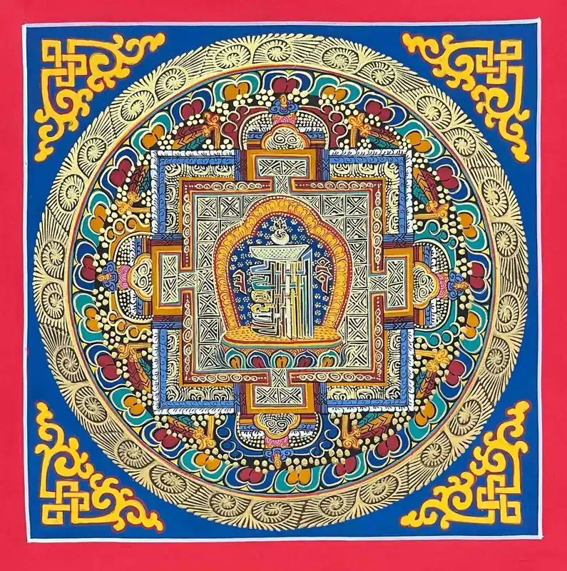 Le mandala bouddhiste de Kalachakra de 20 cm