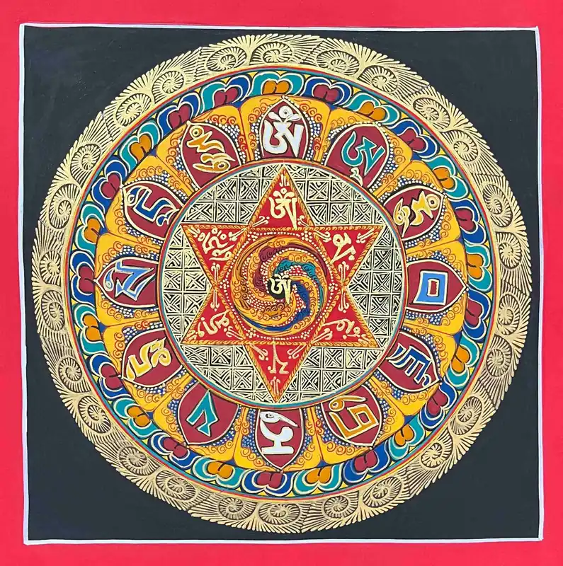 Art traditionnel du mandala om