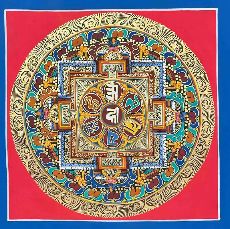 Mantra thangka mandala Om Mani Padme Hum