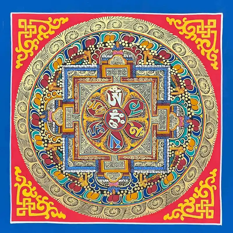 Mandala du mantra Om Mani Padme Hum de 20 cm
