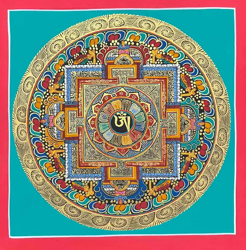 Thangka du mandala Om tibétain