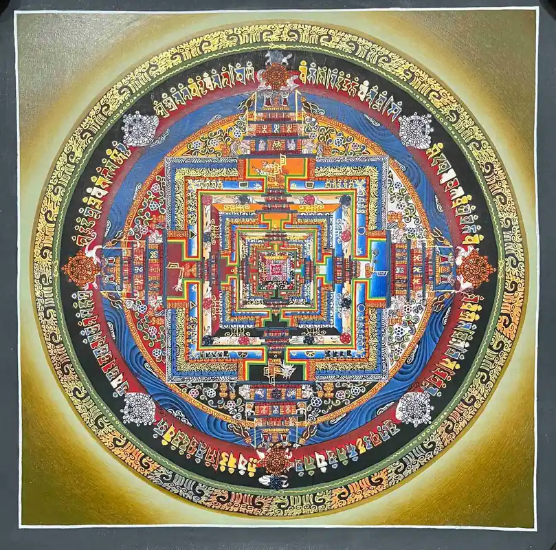 26 cm mandala bouddhiste de Kalachakra