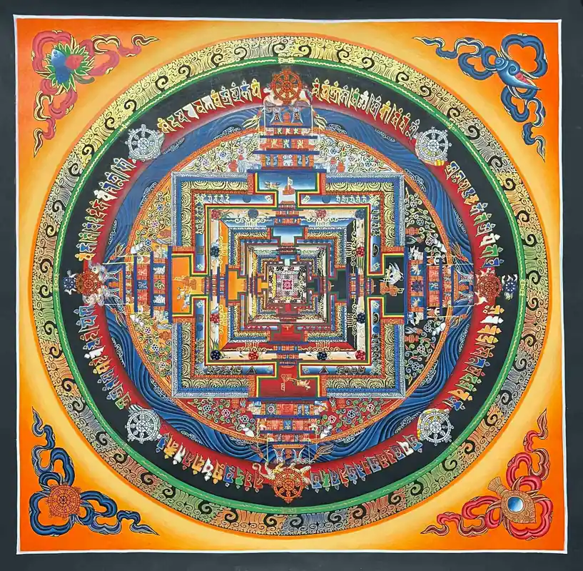 39 cm mandala tibétain de Kalachakra
