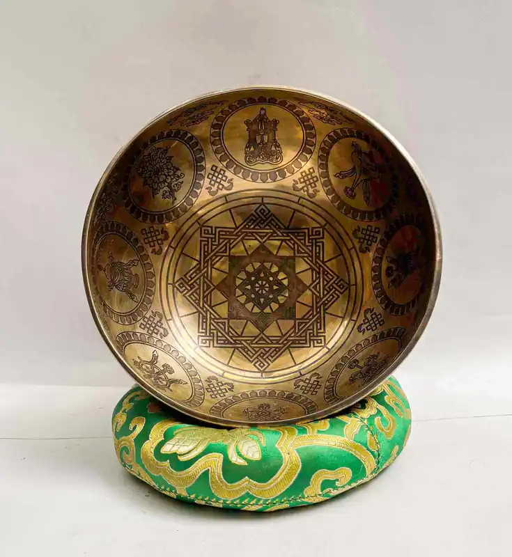 Bol chantant Jambati de 20 cm avec gravure de yantra