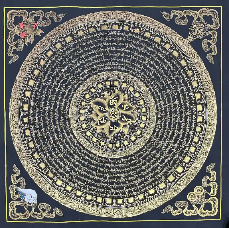 Mandala thangka du mantra Om Mani Padme Hum
