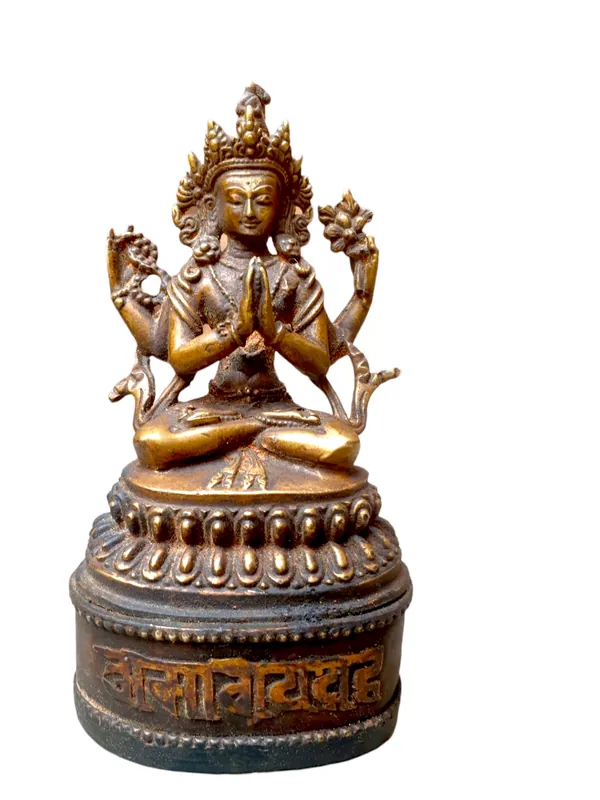 Statue artisanale de Chenrezig de 12 cm