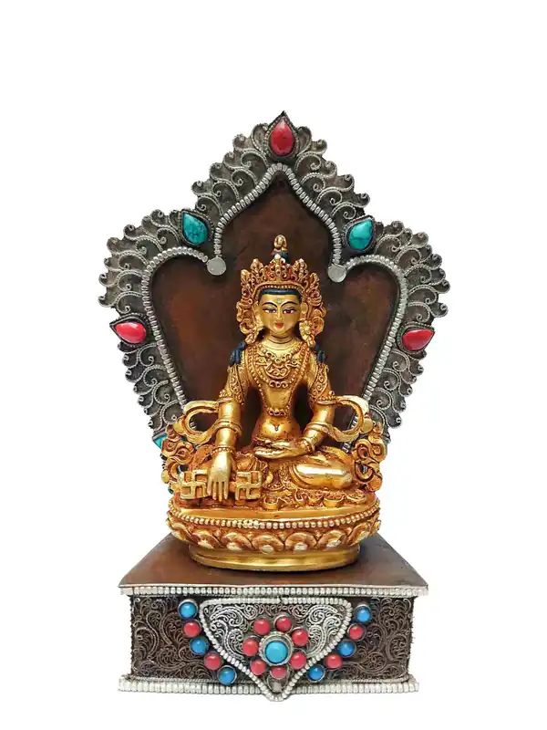 Statue de Bouddha Shakyamuni de 15 cm avec trône
