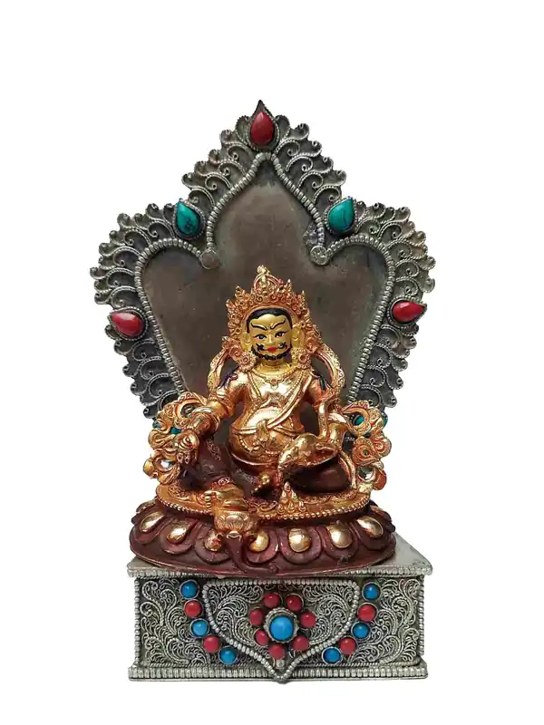 Statue traditionnelle jaune de Jambhala du Népal