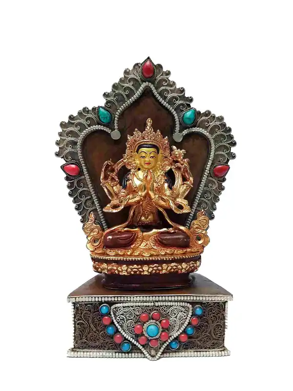 Statue bouddhiste de Chenrezig de 15 cm